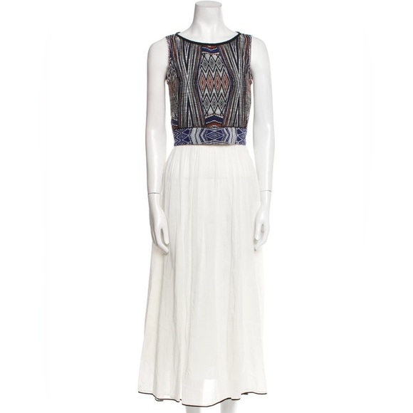 $695 Giada Forte Resort Italian Dress Gown Aztec Blue size 1 - US Small Silk - Picture 1 of 8